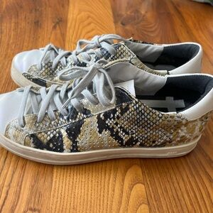 P448 Women’s John Metallic Snakeskin Print Sneakers